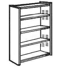 Nittany Bookcase w\/2 Fixed Shelves & 2 Adjustable Shelves, 59"H